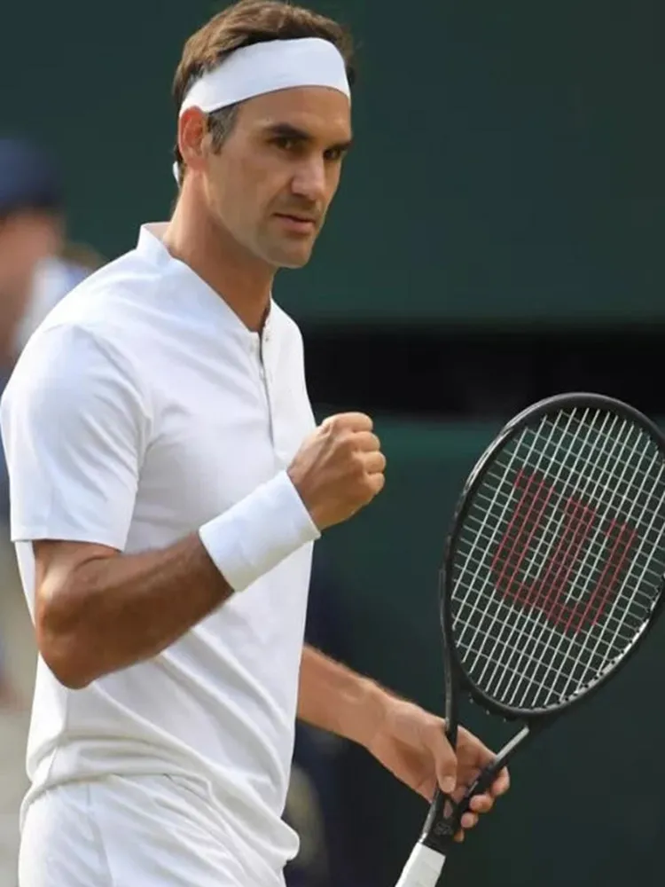 Federer New Men's Tennis Clothing Quick Dry Sport  Shirt Casual Top Henry Collar Short Sleeve Breathable Moisture Wicking