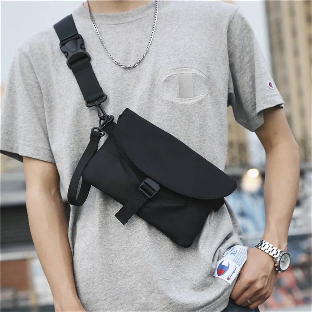 

Men Fashion Shoulder Bag Nylon Waterproof Solid Color Messenger Bags Phone Pouch Unisex Men Handbag Casual Women Crossbody Bag