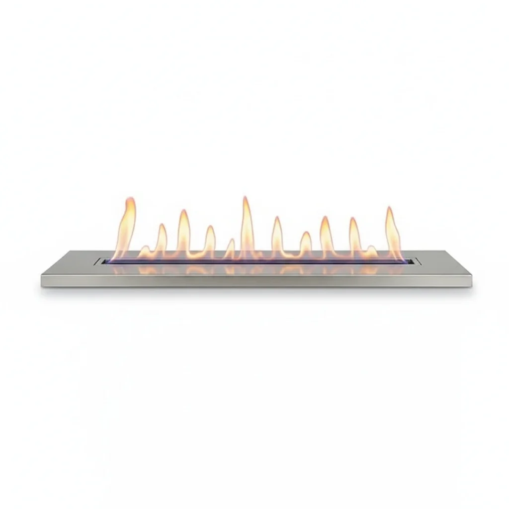 Intelligent Bio Ethanol Fireplace Insert, 100cm Stainless Steel, Remote Control Biofuel Burner, TUYA APP Ventless Fireplace
