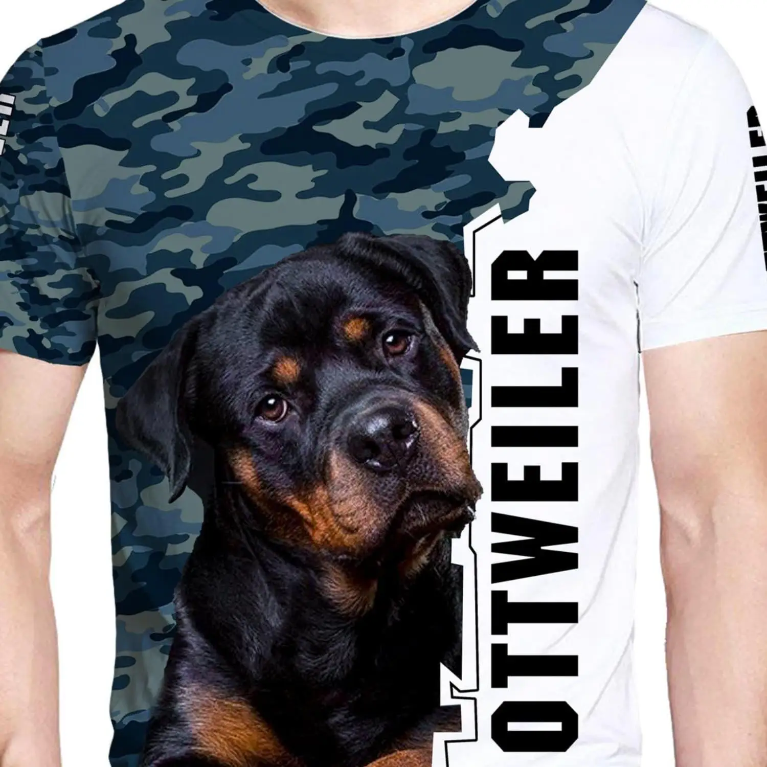 Kaos Grafis Rottweiler Pria - Poliester Lembut, Lengan Pendek, Leher Bulat, Kenyamanan Sepanjang Musim, Pakaian Pesta Kasual, Ukuran Besar