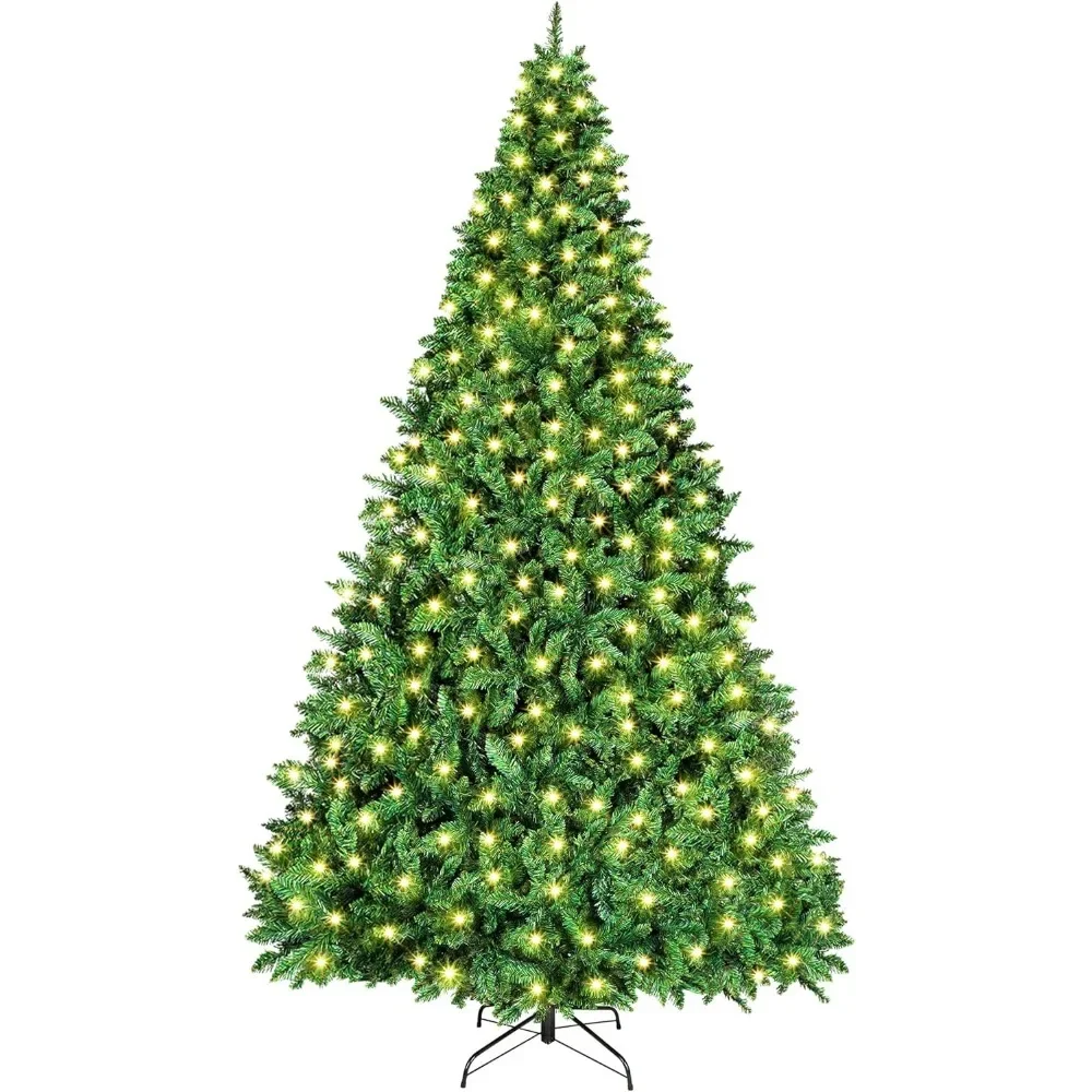 

9ft Christmas Tree,Pre-Lit,Premium Hinged,with 700 Warm White Lights, 2100 Branch Tips, for Home Party Decoration,Artificial