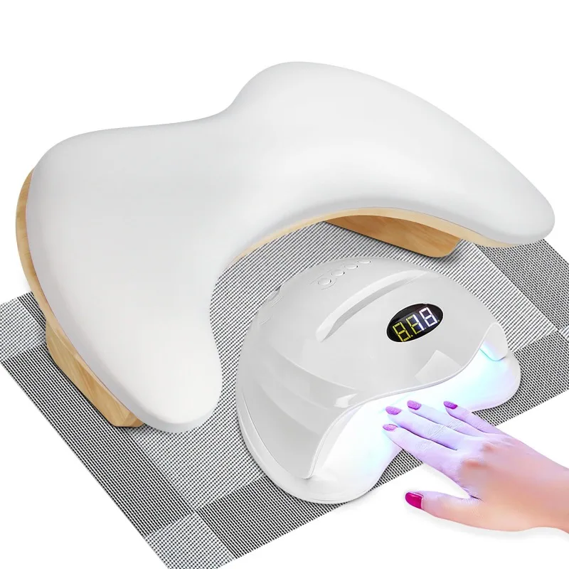 Repose-bras pour ongles 15 °   Repose-main en forme de U incliné avec supports amovibles Grand repose-main pour manucure Oreiller pour salon de manucure