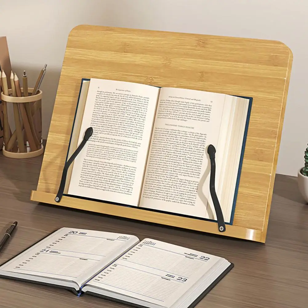 Adjustable Book Holder Adjustable Wooden Book Stand for Reading Hands-free Cookbook Holder Stable Tablet Document Display Tray