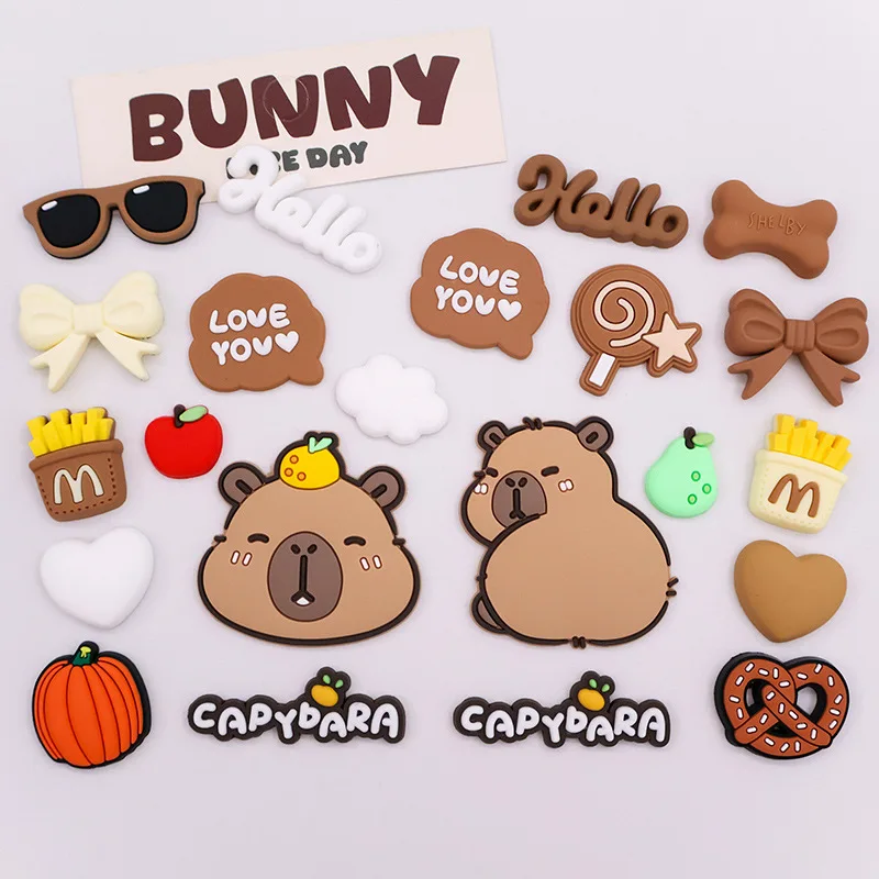 

MINISO обувь с капибарой, подвески, съемные милые животные, леденец, бант, аксессуары для обуви для девочек, летняя обувь, подарок «сделай сам»