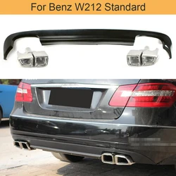 W212 Black PU Car Auto Rear Bumper Lip Diffuser for Mercedes Benz W212 Standard 2010 - 2013 Non for AMG Rear Lip Exhaust Tips