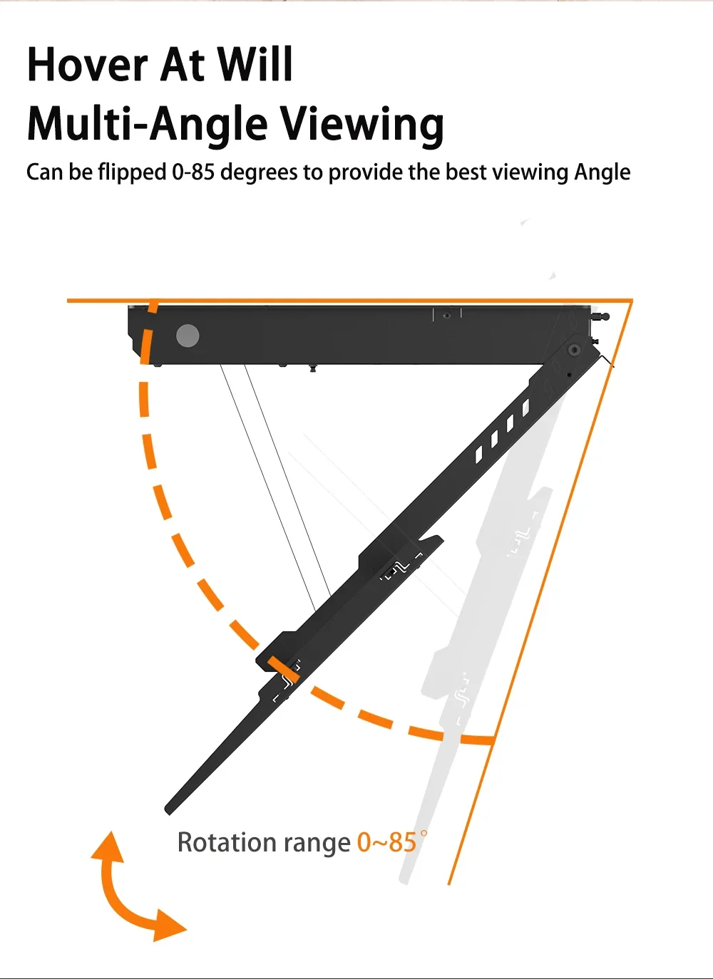 Flip down tv mount on ceiling motorized