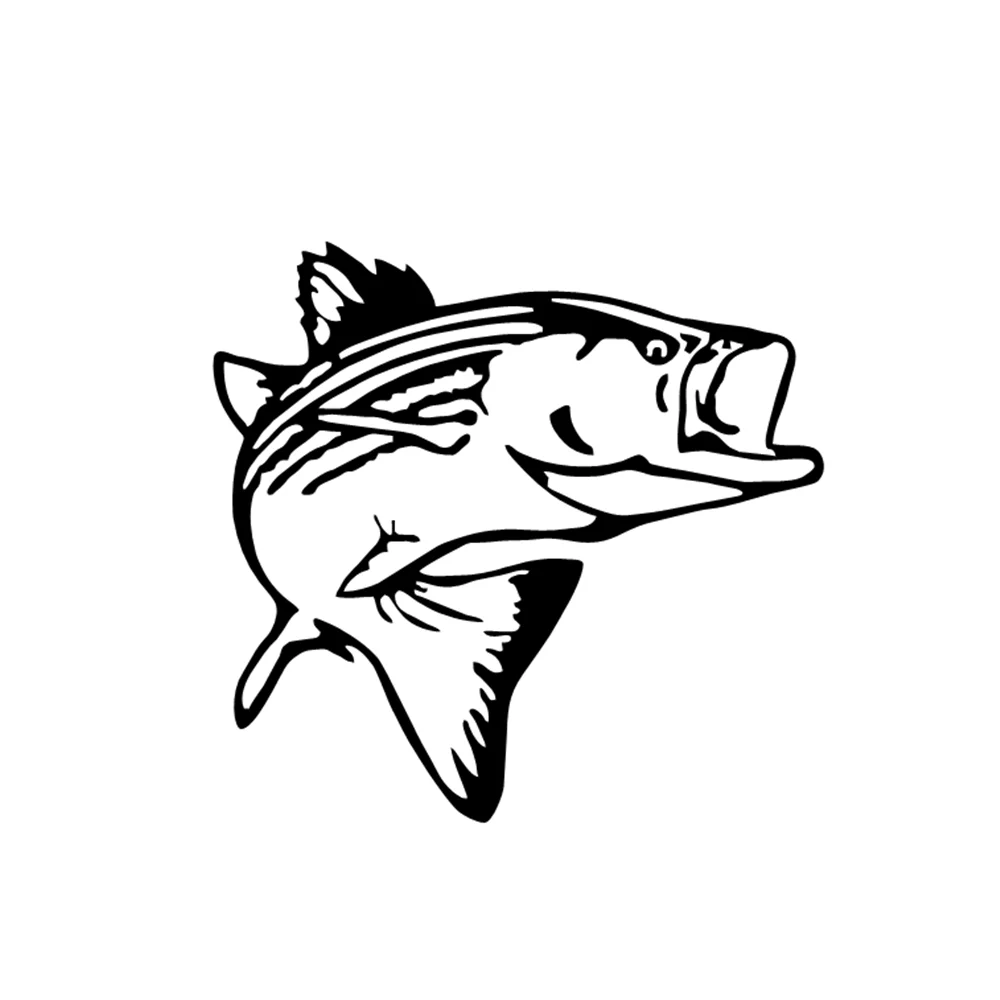 

Striped Fish Vinyl Car Sticker Waterproof UV Resistant - Funny Bass Decal for Auto Window Bumper Fishing Lover Universal Fit