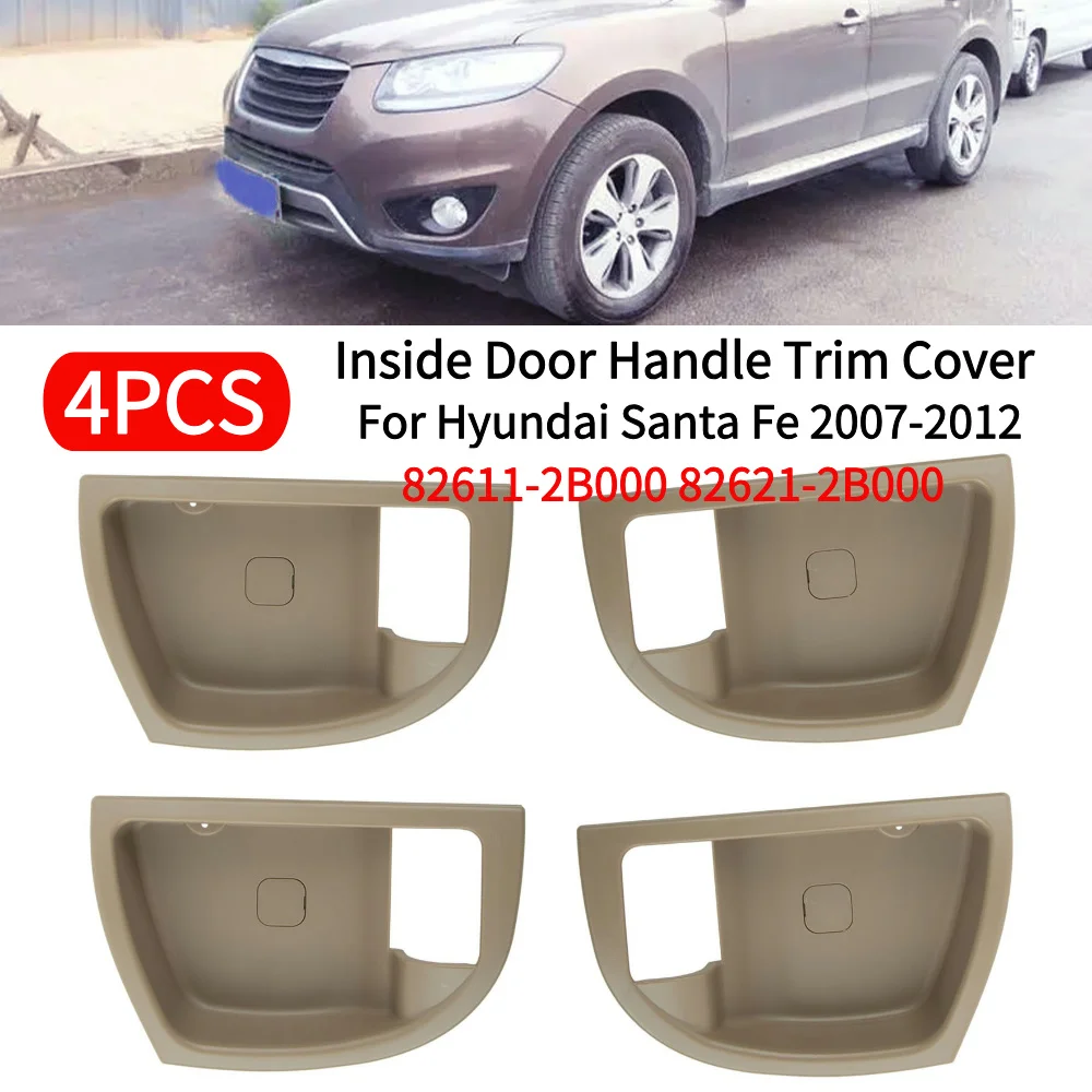 Inside Door Handle Trim Cover For Hyundai Santa Fe 2007-2012 82611-2B000 82621-2B000 car Accessories Interior Door Handles parts