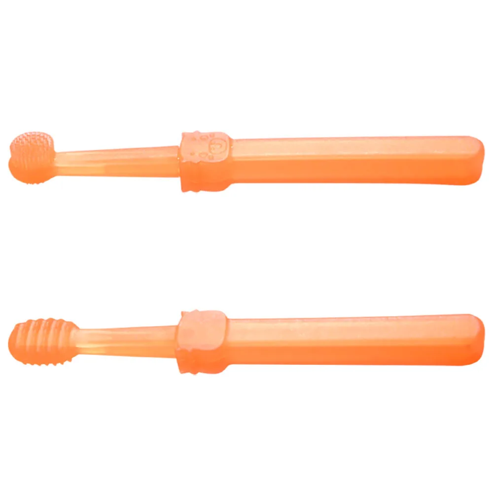 

2 шт., детская зубная щетка на палец, силиконовый набор детских зубных щеток, мягкий набор для ухода за полостью рта, очиститель для прорезывания зубов для новорожденных