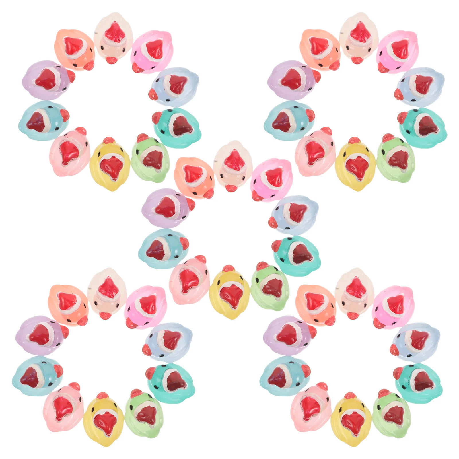 

50 шт. светящиеся в темноте мини-утки, смоляные садовые животные, рождественские тематические миниатюрные пейзажные украшения, аксессуары для сказочного сада