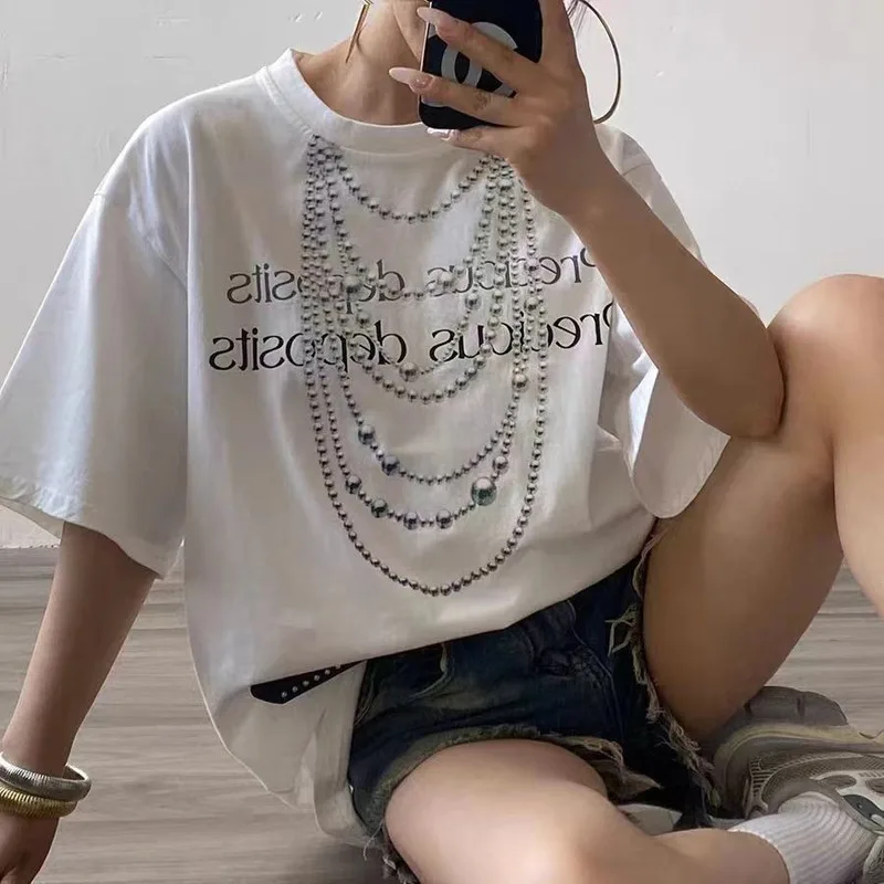 

ARTIE | American Fashion Printed Short-sleeved T-shirt Women's Summer Loose Vintage Half-sleeved Clothes Tide Graphic Tees Women