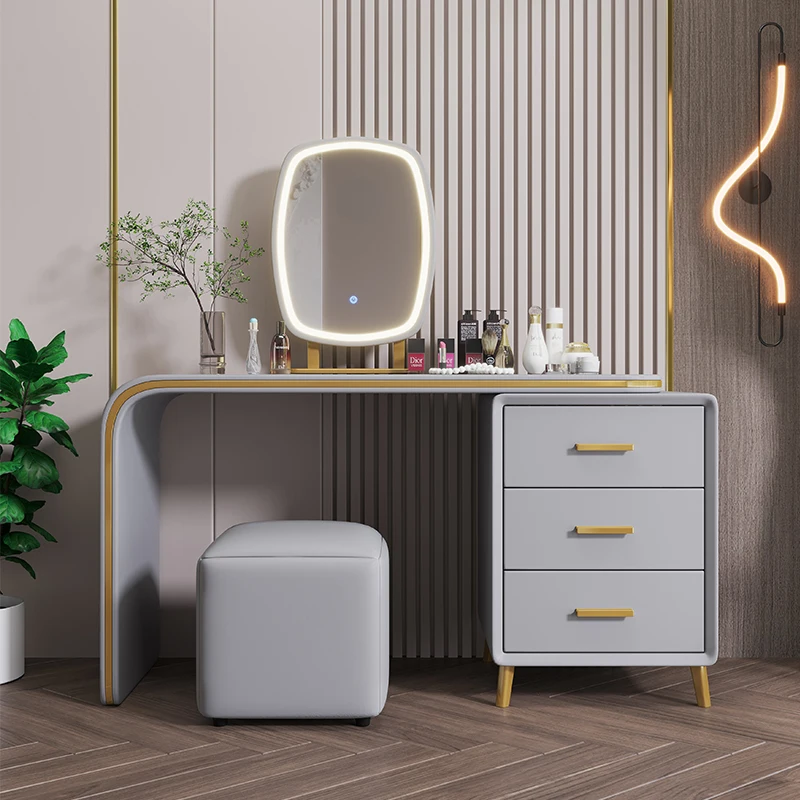 

Modern Simple Makeup Vanities Small Desk Apartment Luxury Nordic Illuminated Comfortable Toiletries Tocador Maquillaje Furniture