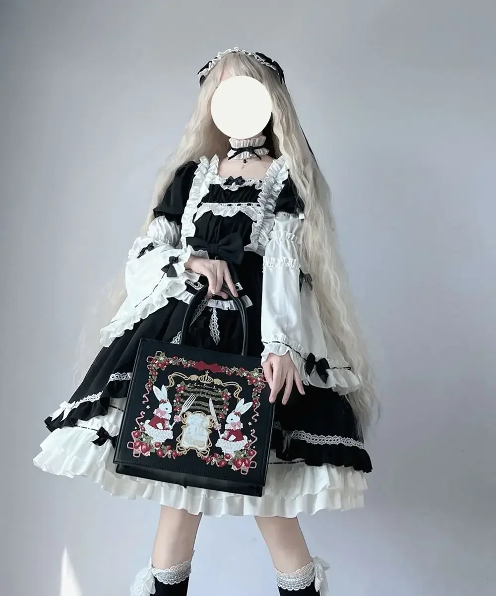 Plus rozmiar 4XL 140KG jesienna sukienka Lolita dla kobiet odpinany rękaw Vintage słodki motyl Party wieczorowe wakacje Vestido