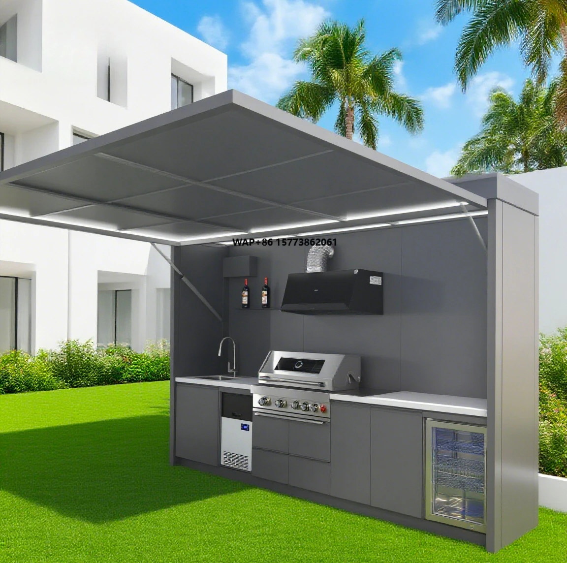 Modern Stainless Steel Outdoor Kitchen Cabinet New Design Waterproof and Fireproof with Zero Formaldehyde for BBQ Grills