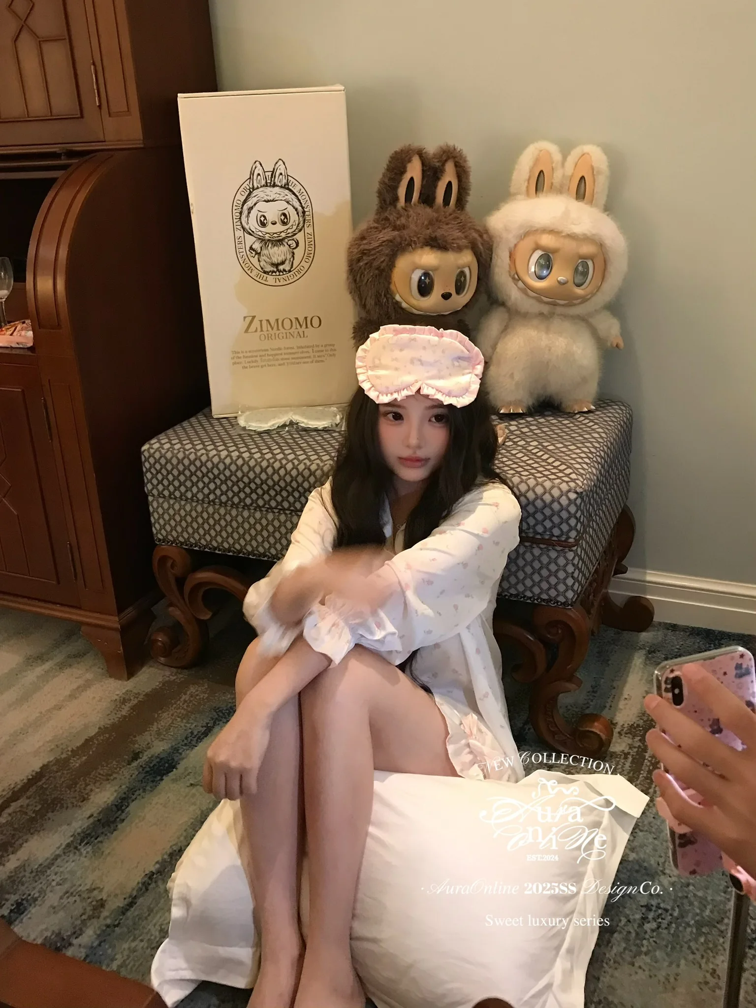 Original French Style Gentle Sweet Girl Ins Floral Long Sleeve Nightdress Turn-down Collar Cartoon Cute Casual Loose  Homewear