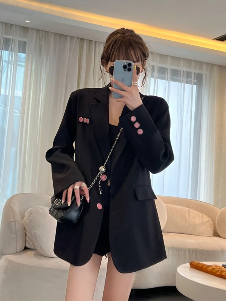 

Женский весенне-осенний новый розовый пиджак в китайском стиле — модный китайский модный приталенный костюм, пальто для женщин