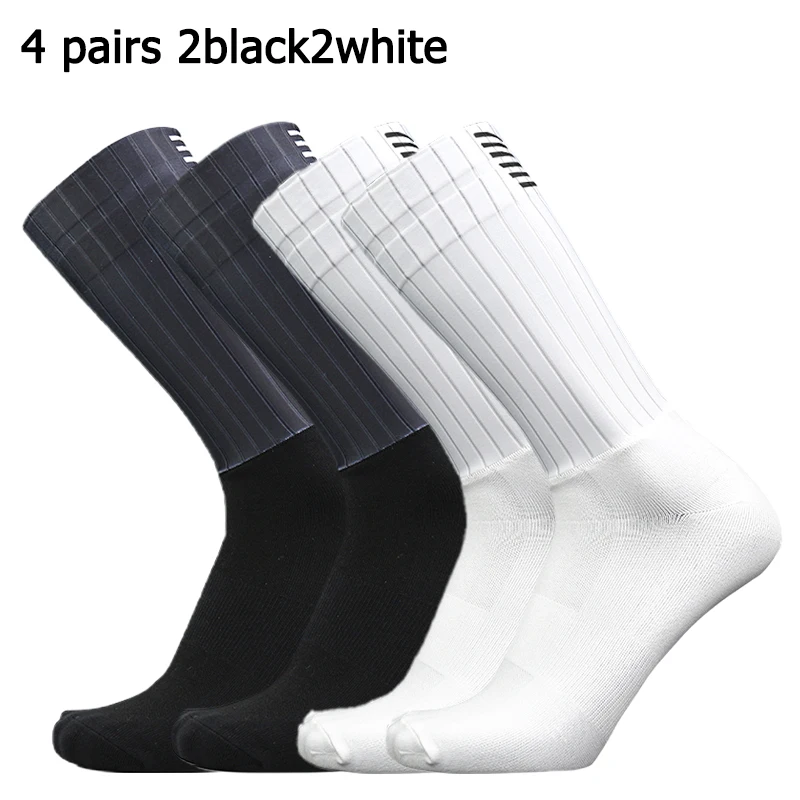 

4 pairs/set Bicycle riding socks non slip seamless silicone breathable running sports road cycling socks