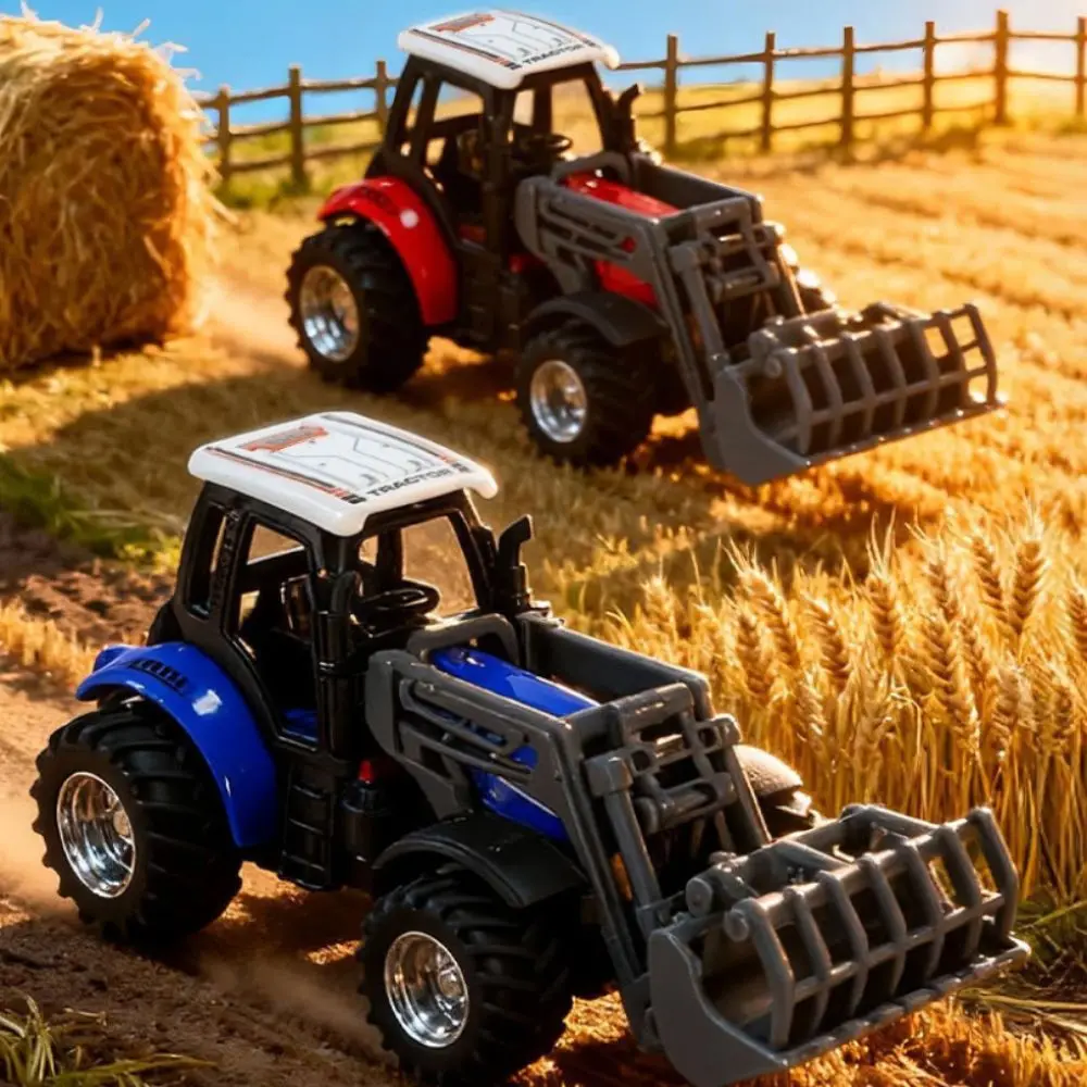 New Mini 1:64 Alloy Farm Tractor Remote Control Car Rechargeable Engineering Vehicle Simulation 2.4G Transport Truck Desktop