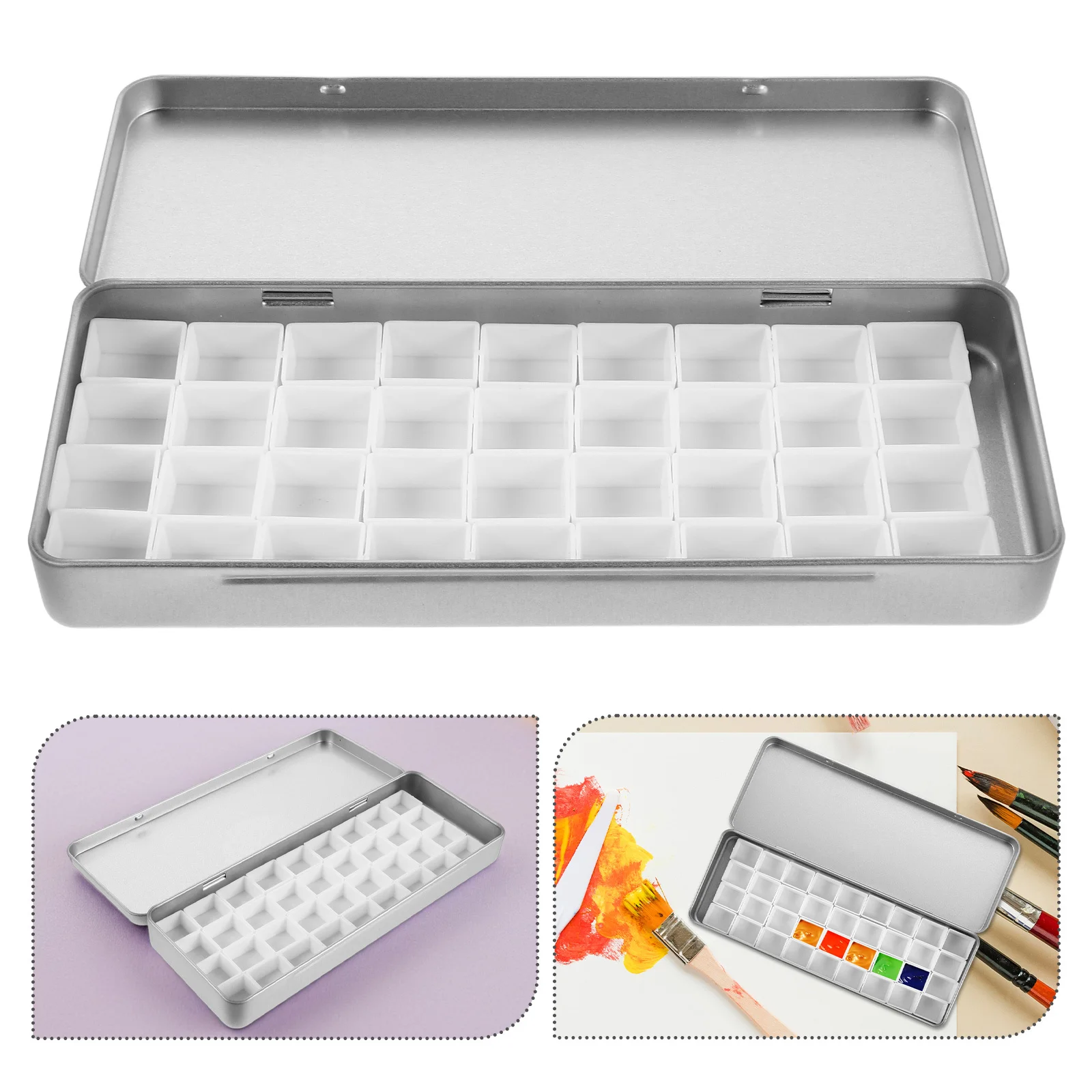 

Empty Watercolor Palette 36 Grid Compact Paint Palette Box Portable Travel Watercolor Paint Tray for Artists Sketching