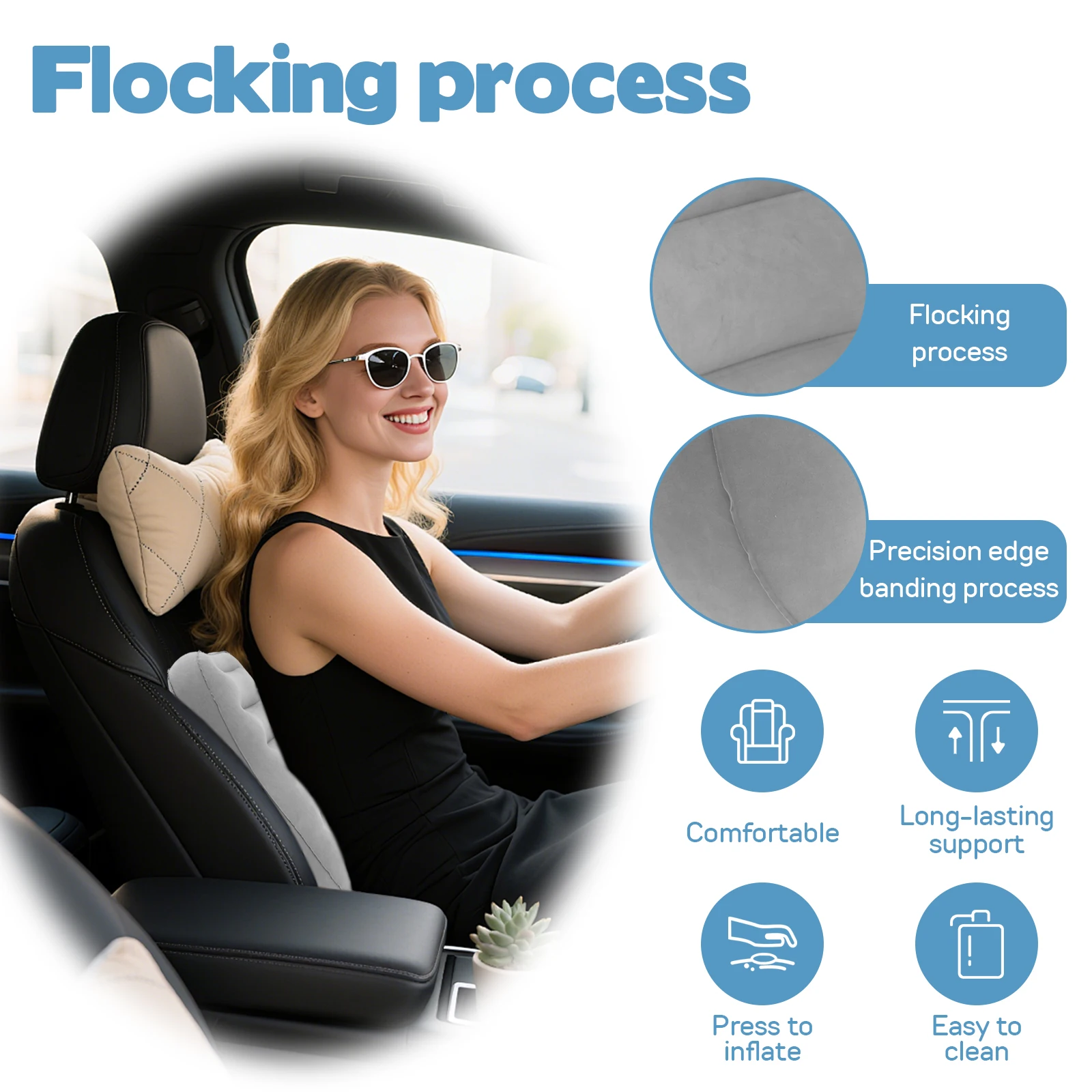Inflatable Lumbar Support Pillow PVC Car Back Cushion with Storage Bag Portable Ultralight Travel Hiking Air Sleeping Pillow