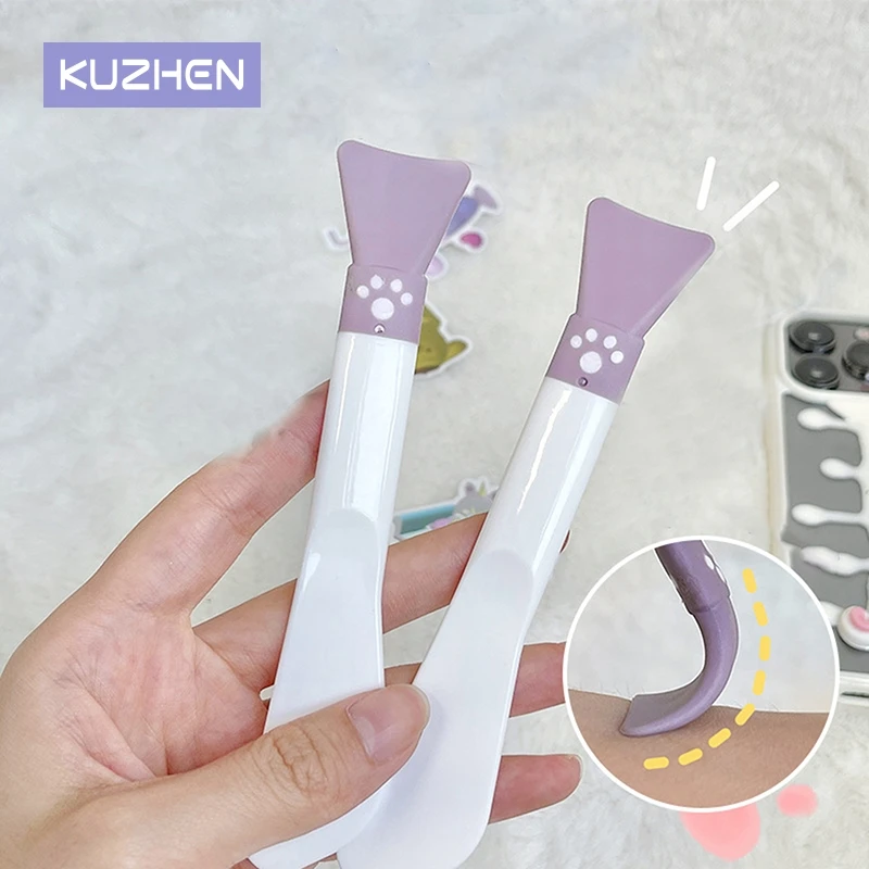 Cute Claw Silicone Facial Mask Brush Double End Scraper Facial Mask Brush Smear Mud Mask Special Facial Beauty Tools