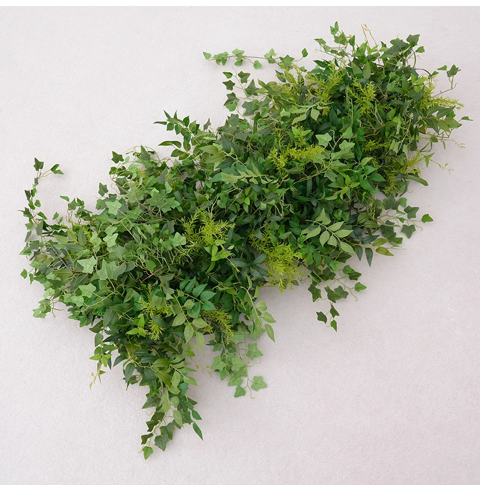 Mori Greenery Plants Leaves Flower Row Wedding Backdrop Decor Arch Floral Arrangement Window Display Banquet Event Props A8872