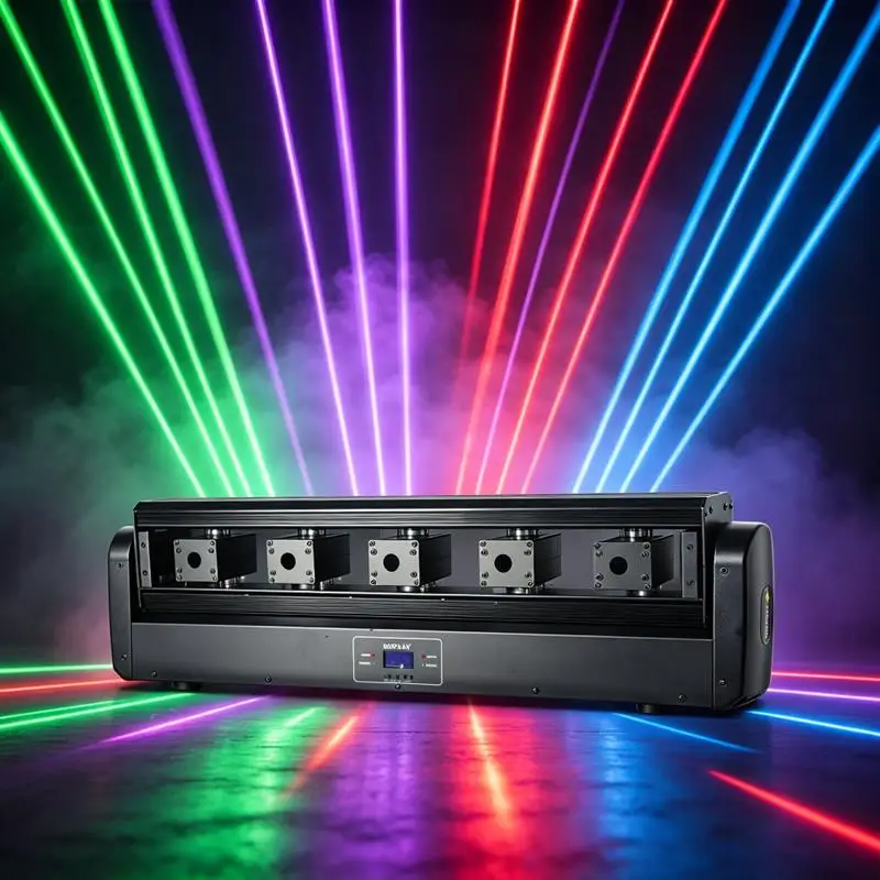 6 Eye RGB Laser Light Moving Head 500mW x6 Full Color DMX512 11/23/38CH Sound Active 360 Infinite Swing for Disco Club