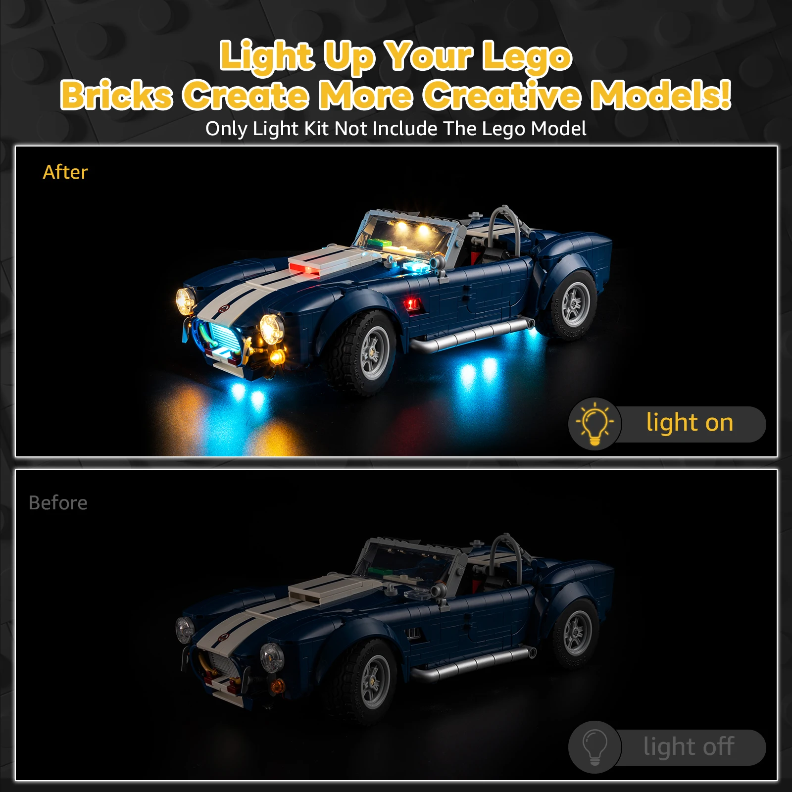 

Набор светодиодных фонарей, подходящий для конструктора LEGO Shelby Cobra 427 S/C 10357