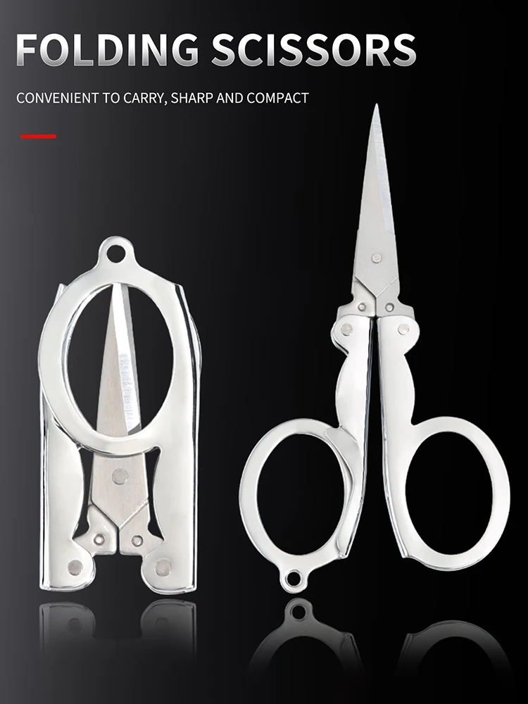 1/3pcs Stainless Steel Foldable Scissors Mini Portable Pocket Scissors For Travel Emergencies Tailor Scissors