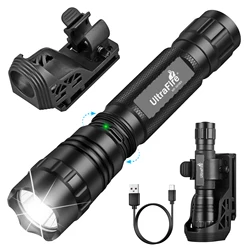 UltraFire WF-501BX Army Tactical Flashlight 1200LM High Power 3 Mode Police Flashlights 18650 USB C Rechargeable LED Torch Light