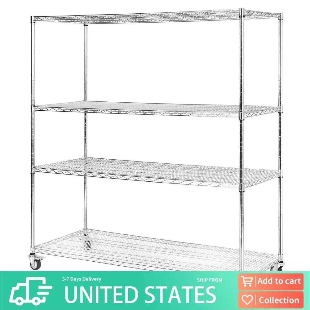 

5-уровневые полки для кладовой 70,87x59,76x23,98 дюйма, каждый слой с поддержкой, сверхмощные стеллажи 250 кг с колесами для офиса, подвала, склада