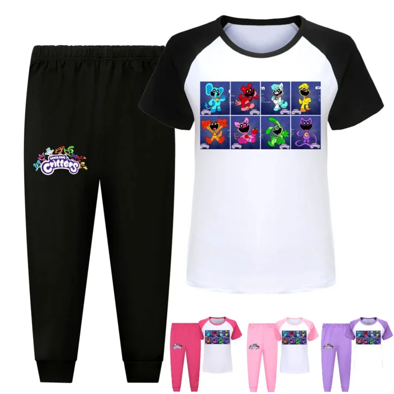 AIAI 2025Smiling Critters Children Boys Clothes Pants Set Cartoon Sleepwear Kids Pajamas for Girls Toddler Baby Outfits