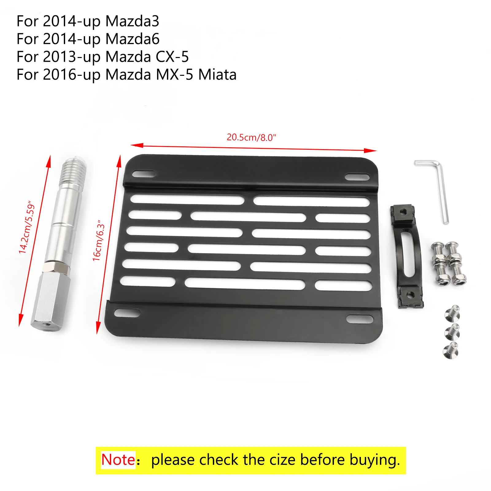 Artudatech New Bumper Tow Hook License Plate Mount Bracket Holder For Mazda3 Mazda6 CX5 MX5