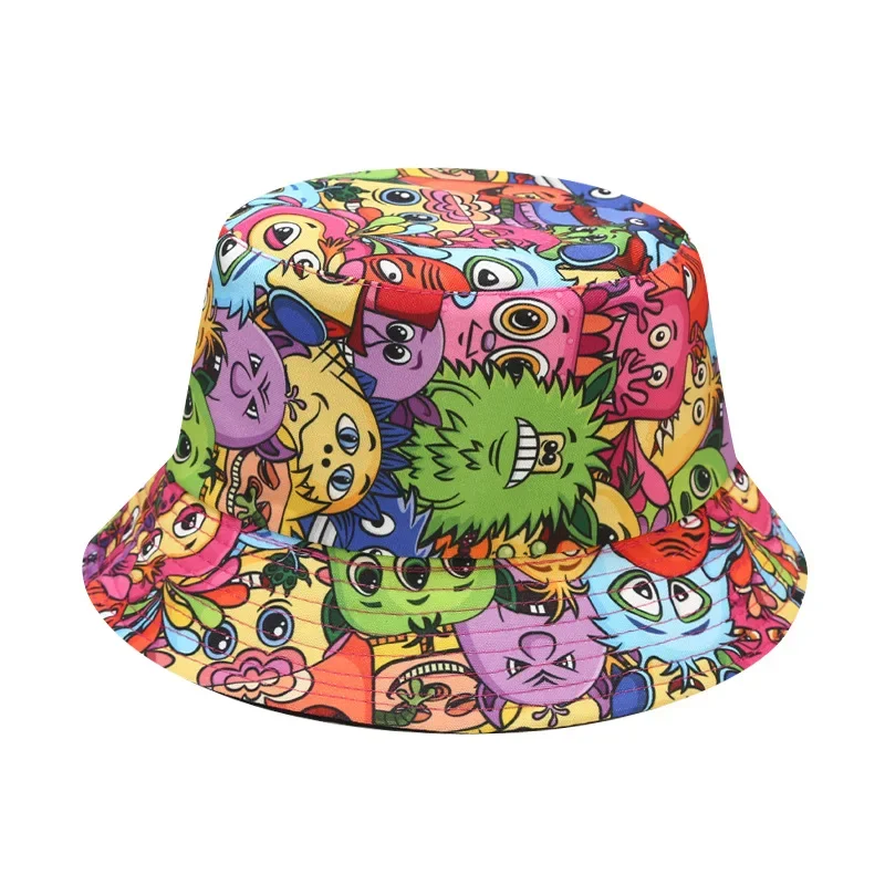 Graffiti Colorful Bucket Hat Foldable Breathable Sun Protection Fisherman Hat for Men Women Kids Summer Outdoor Sport Hiking Hat