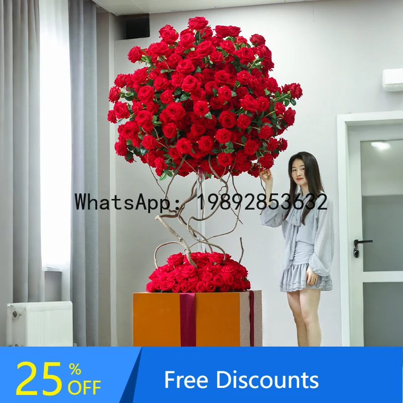ZK Artificial Flowers Large Bionic Rose Floor-standing Device Decorative Artistic Landscape