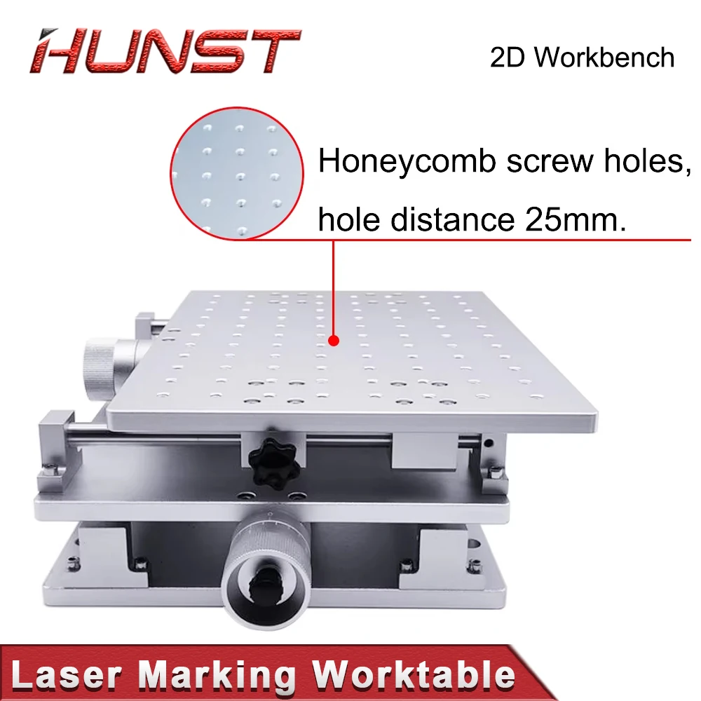 HUNST XY Table 2 Axis Aluminum Workbench Mobile Portable Cabinet Table for Laser Marking and Engraving Machine 210X150mm