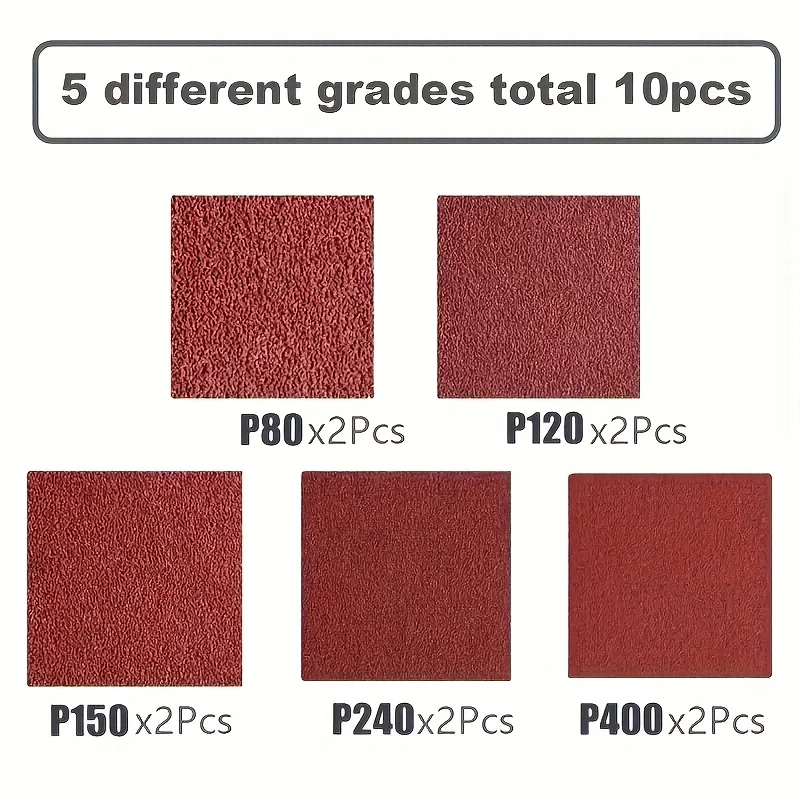 10pcs 457*75 Wood Metal Polishing Sand Belt, Different Grains 80-400, Each Grain 2pcs, Total 10pcs - Polishing Sand Belt