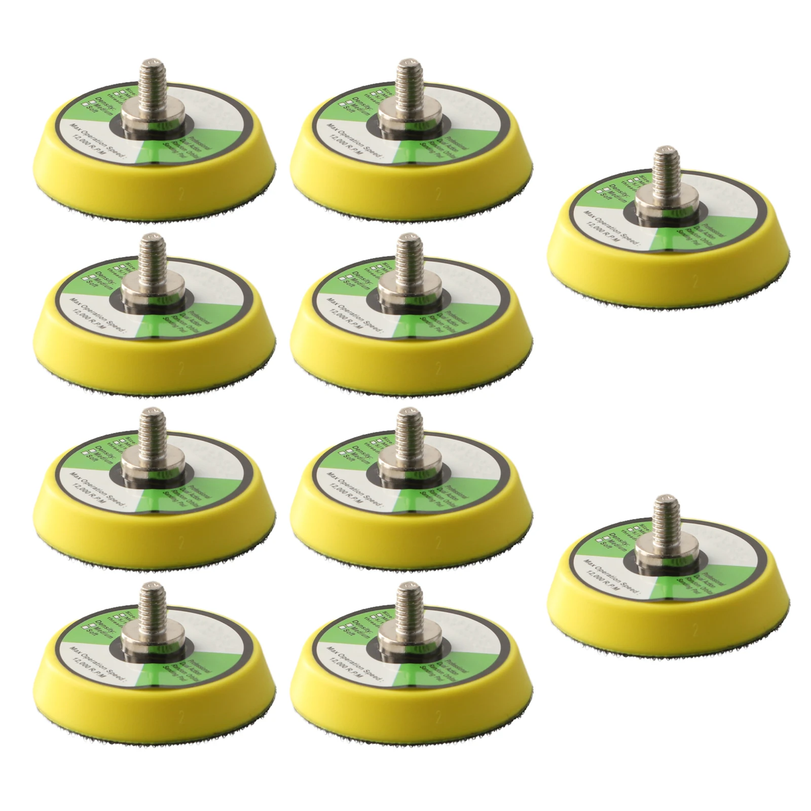 Efficient Sanding and Polishing Solution 10 Pack of 2 Inch Backing Pads with M6 Thread Compatible with For Air Sanders