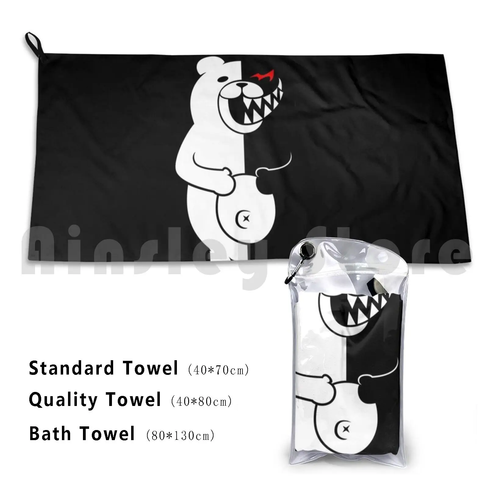 Monokuma Custom Towel Bath Towel Monokuma Anime Manga Danganronpa Dangan Ronpa Monobear Saitama