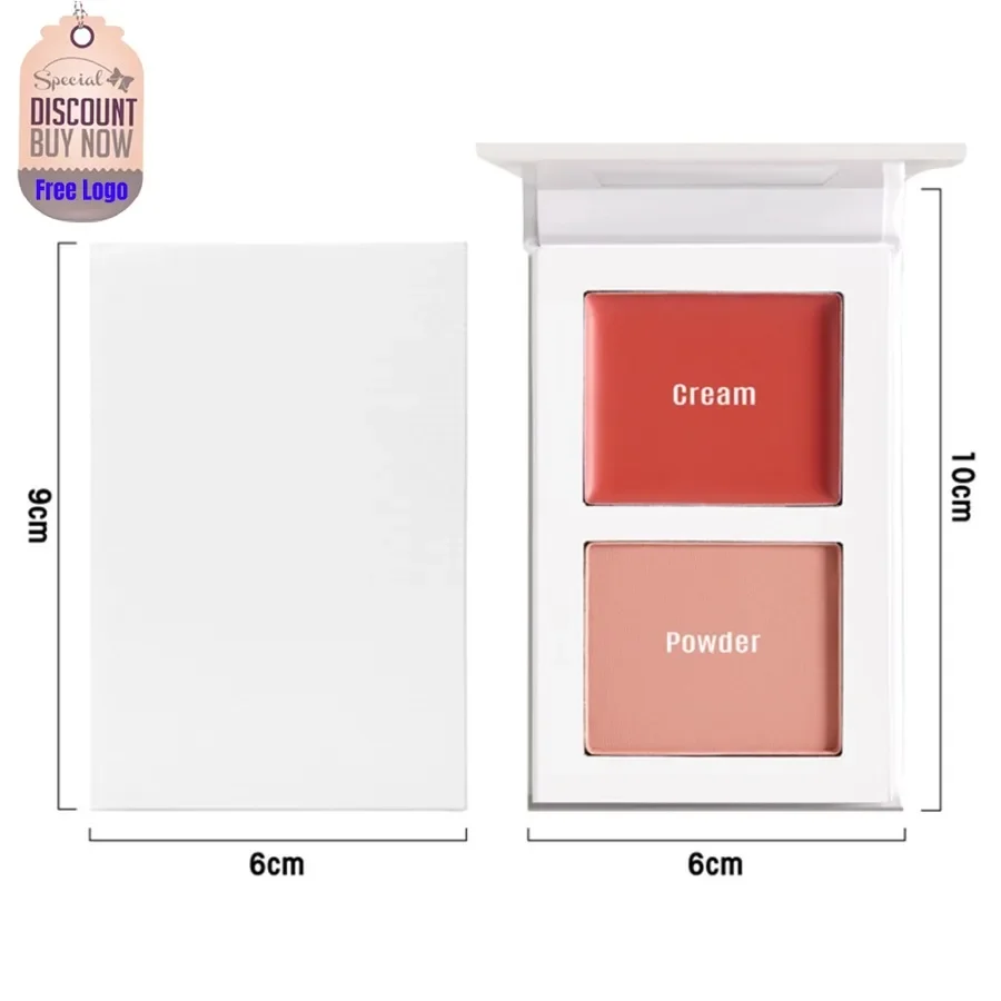 

Custom Double-color Blush Cream&powder High Pigment Long Lasting Non-greasy Waterproof 7colors Brightening Skin Makeup Bulk