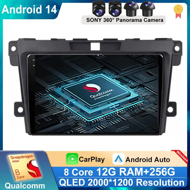 

Android 14 Carplay Car Radio For MAZDA 2007 2008 2009 2010 - 2014 CX-7 CX7 CX 7 Navigation GPS Multimedia Player stereo wifi BT