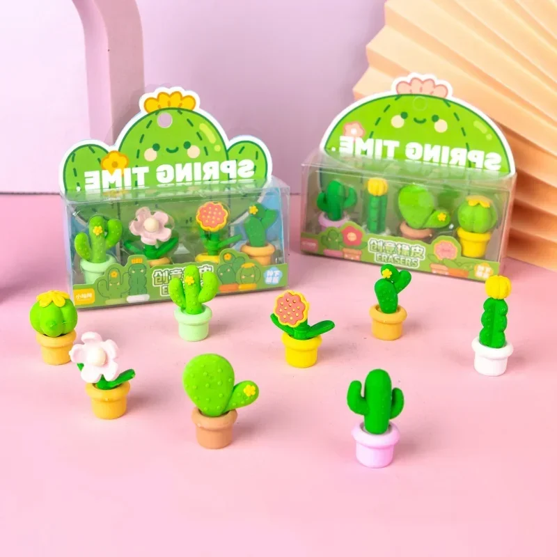 Gomme en forme de succulente pour étudiant, accessoire mignon, 1 pièce