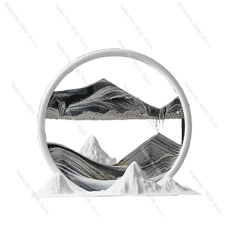 Flowing Sand Hourglass Desktop Ornament,Stress-Relief Visual Art Piece for Living Room and Bedroom Decoration,Soothing Sandscape