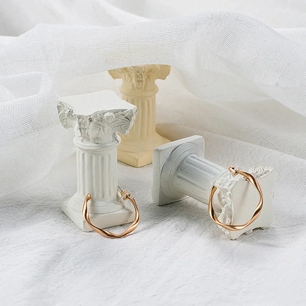 4pcs Mini Resin Pillar Decor for DIY Miniature Layout, Micro Landscape & Room Decoration