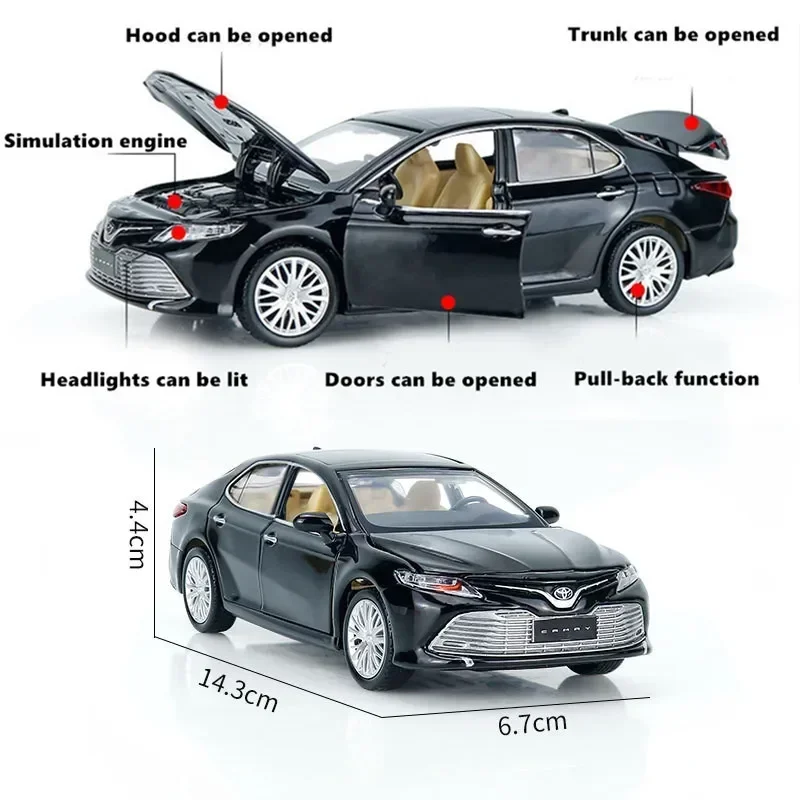 1:34 Alloy Diecast Metal Car Model for Toyota CAMRY Miniature Collection Diecast Model Car Suit Toys for Children Birthday Gift