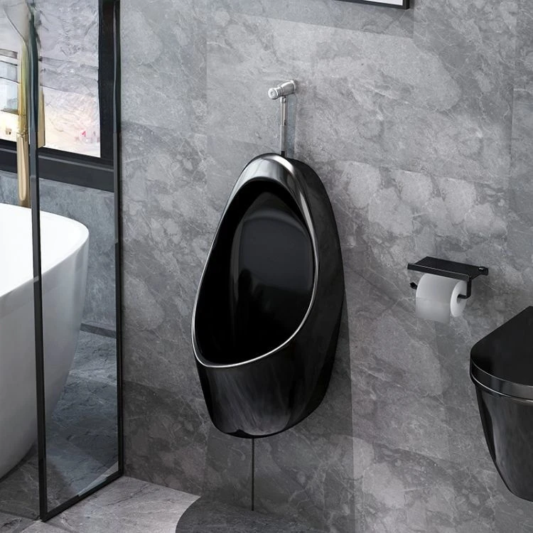 Factory one piece toilet black color wc pissing toilet urinal Popular wall-hung urinal black colored wc urinal sensor flush