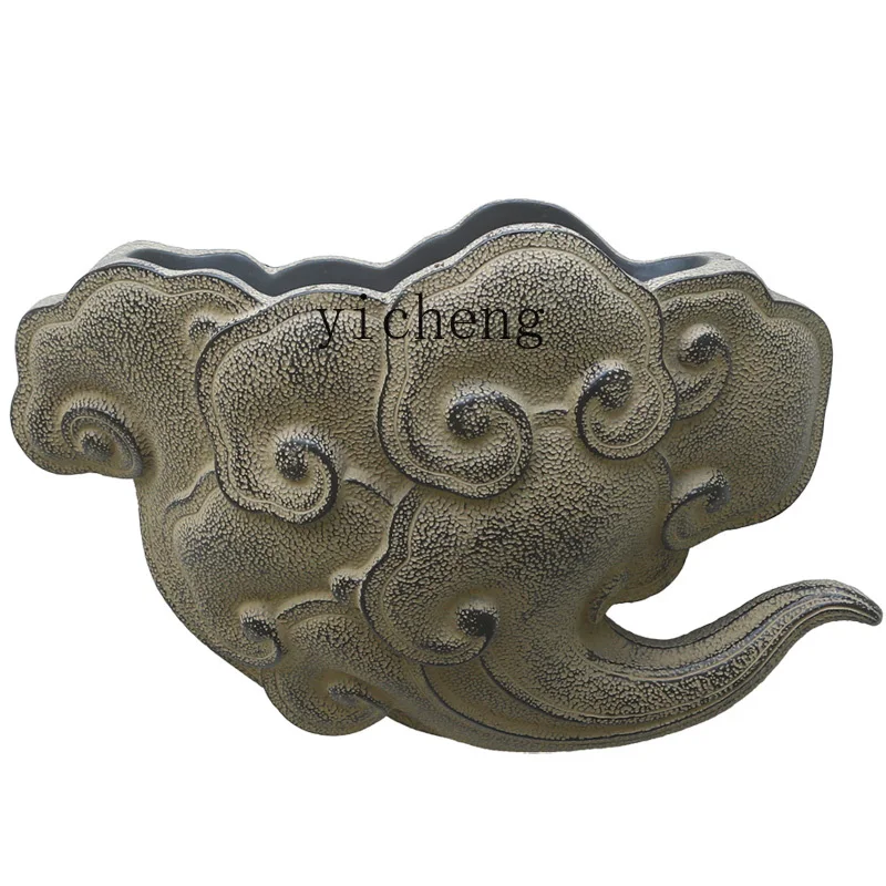 XL New Chinese Style Courtyard Flower Pot Outdoor Garden Balcony Wall Decoration Ornament