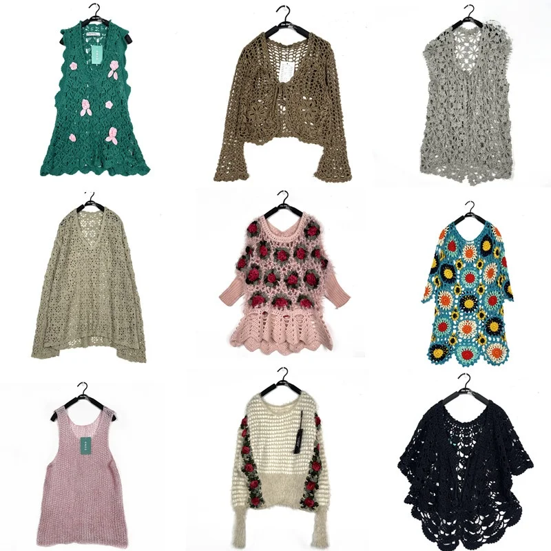 

Handmade Vintage Spring Autumn Hollow out Hook Flower Countryside Sle Jaet Outerwear Sweater T77 Sweet Regular Length Oth...