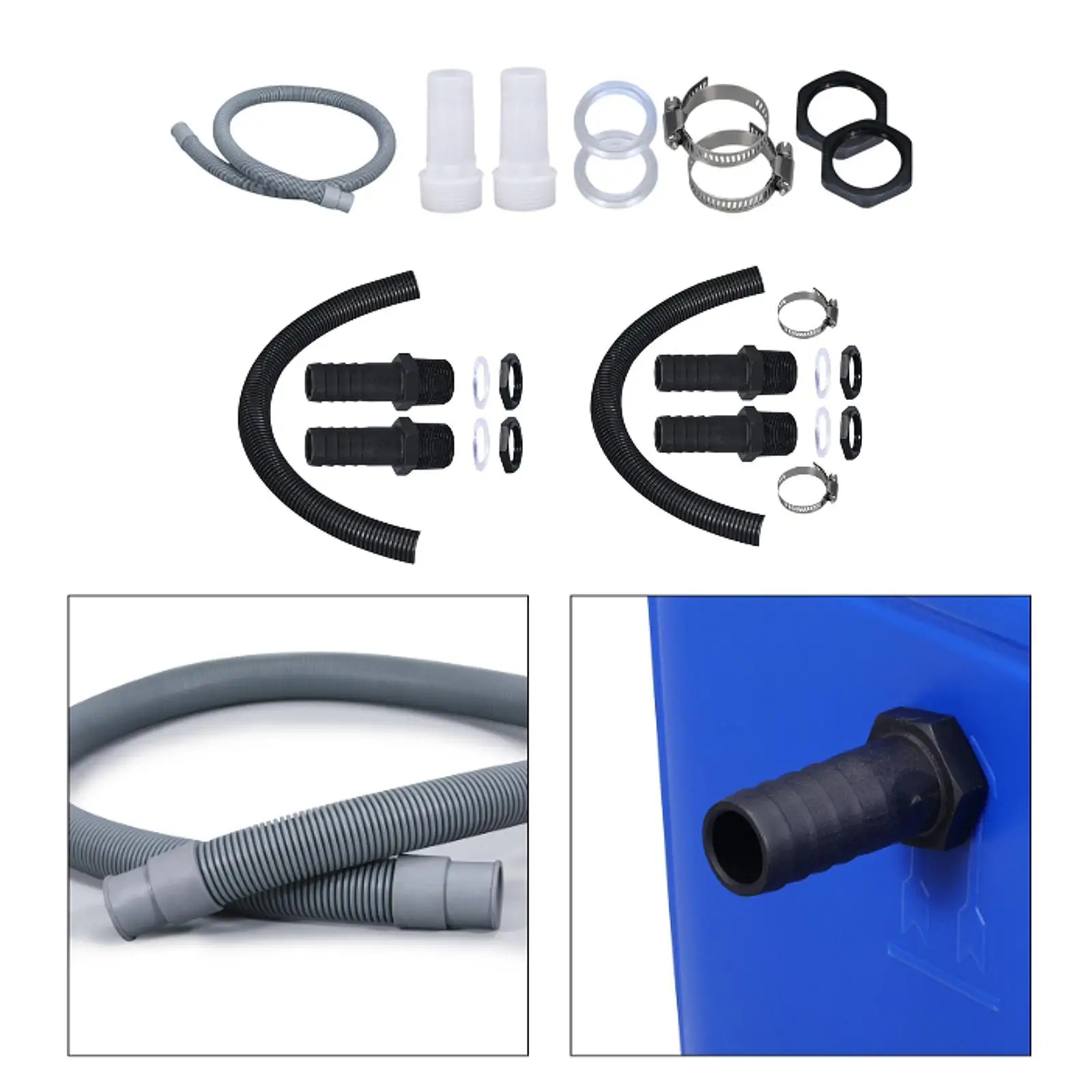Rain Barrel Connector Kit Water Collection Home Butt Connector Pipe Link Kit
