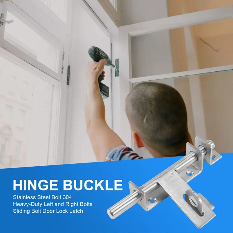 Parafuso de aço inoxidável 304 parafusos esquerdo e direito resistentes trava de fechadura de porta deslizante